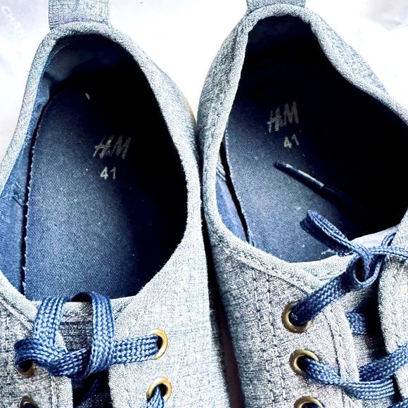 H&M cotton gray blue men shoes ,👟 very beautiful and comfortable 👌 - Picture 5 of 9